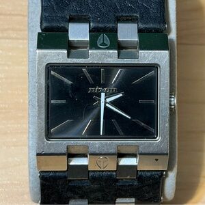 Nixon The Big Rig "Nice Ride" Leather Chain Band Men's Surf Analog Watch RUNNING